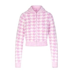 SKIMS L/XL Soft Lounge Houndstooth Cardigan